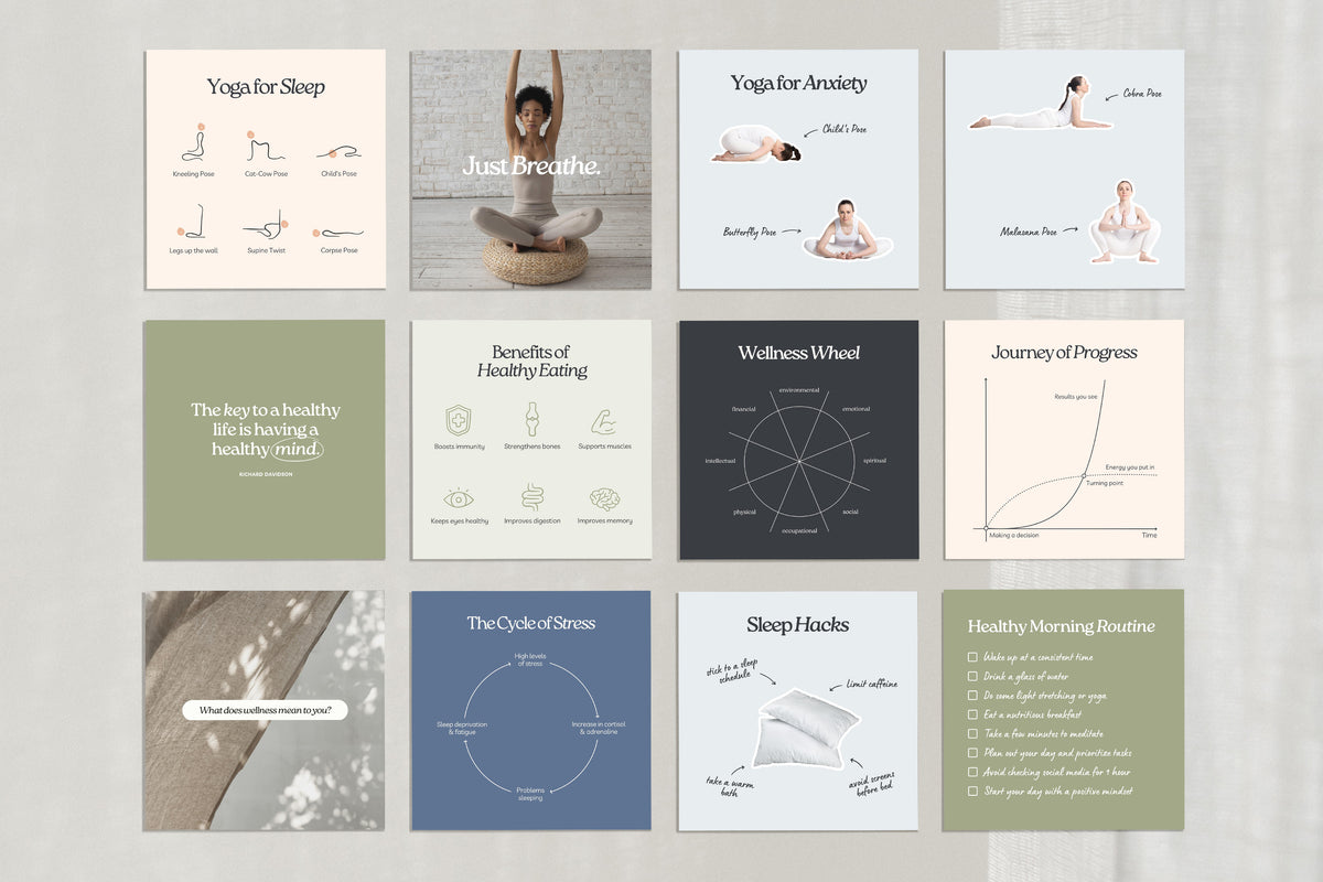 Wellness Coach Social Media Templates for Canva – Willoe Studio