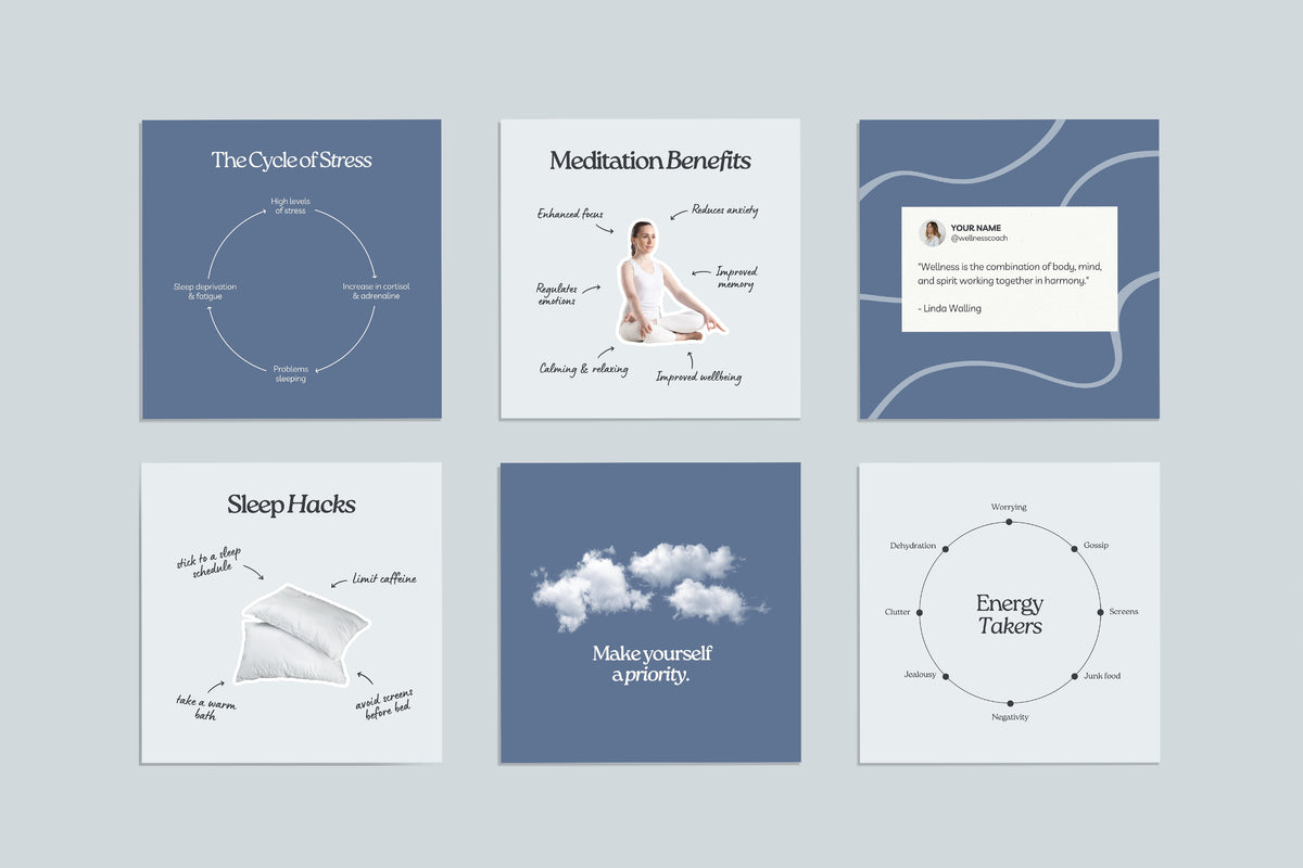 Wellness Coach Social Media Templates for Canva – Willoe Studio