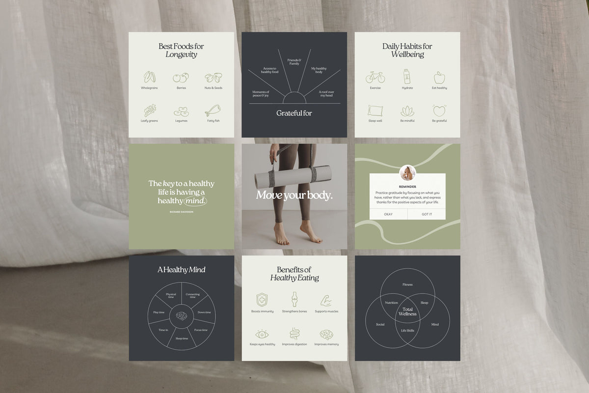 Wellness Coach Social Media Templates for Canva – Willoe Studio